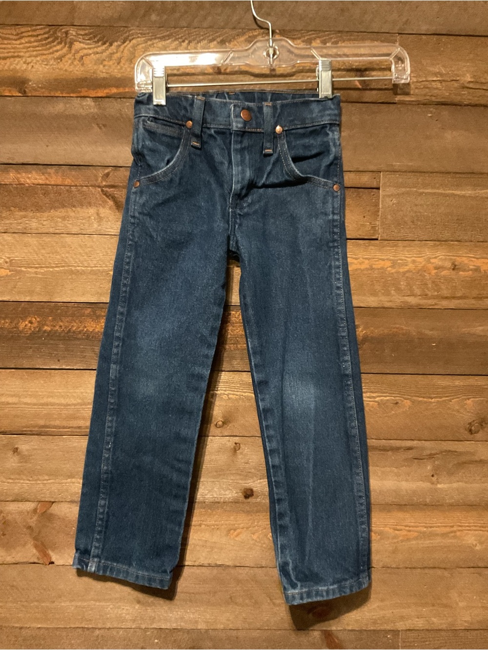 Wrangler 13MWZJP Little Boys Size 5 Slim Dark Wash Western Cowboy Jeans